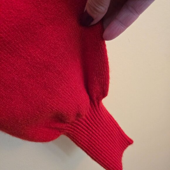 Nanette Lepore Red Embellished Puff Sleeve Sweater Size S - Picture 6 of 8